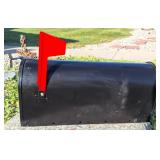 Black U.S. Mailbox w/Flag