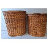 2 Wicker Hampers w/Lids