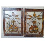 2 Stained Glass Window Panels