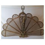 Ornate Brass & Metal Folding Fireplace Screen