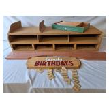 Wooden Desktop Organizer & Family Birthday Sign