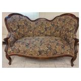 Victorian Camel Back Settee, Vintage