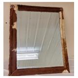 Western Cowhide Style Wall Mirror