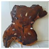 Burl Wood Slab Wall Clock w/Arrowhead Markers