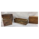 Antique Dovetail Wooden Boxes