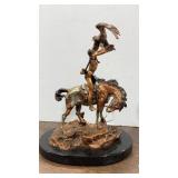 He hunts with Eagle Medicine Bronze S Figure