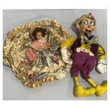 Vtg Pinocchio Marionette & Victorian Doll