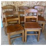 Antique Oak Childrenï¿½s School Chairs from Gramham