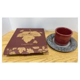 Longaberger 8in Metal Plate & Crock