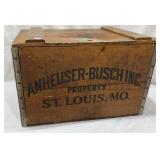 1976 Budweiser wooden crate with hinged lid