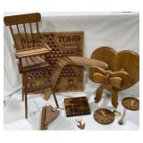 Doll High Chair, Oak Towel Holder, Boomerang