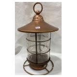 Glass and metal bird feeder