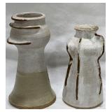 Two Shafer hand created bud vases