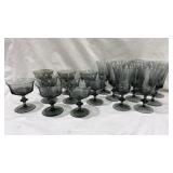 Smoked glass sherbets & water goblets