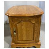 Oak End Table With Storage
