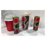 Rubbermaid drink cooler & Watermelon drink set