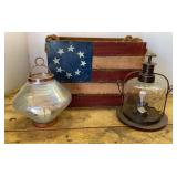 Decorative Wooden Box & Tea Light Lanterns