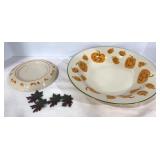 Longaberger Halloween bowl and candle plate