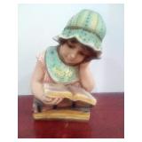 Vintage Victorian girl reading a book