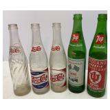 Vtg Pepsi Cola & 7up Bottles