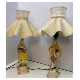 Pair of Vtg Victorian Style Lamps, 21in tall