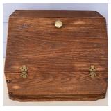 Vtg Oak Bread Box