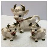 Vtg Chase Porcelain Creamer & Shakers