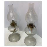Antique Oil Lamps with Queen Ann #2 & Eagle