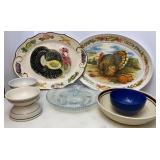 Turkey Platters & Glass Vegetable Tray