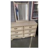 French Provincial Formica Top Dresser & Mirror