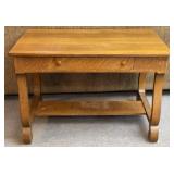 Antique Oak Library/Writing Desk