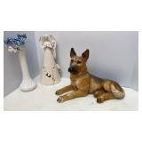 Resin German Shepherd, Angel Night Light