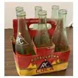 Vtg RC Cola Carrier & Bottles