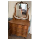 Antique Oak Dresser & Mirror