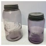 Antique Lavender Mason qt & pt Canning Jars