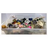 Tote of Grab Bag Porcelain Knickknacks