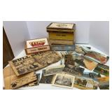 Vtg Local & Travel Post Cards, Cigar Boxes