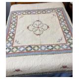 Store Bought Quilt 90x90 & 2 Non-Matching Shams