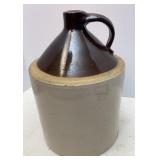 Antique Brown & Cream Stoneware Crock Jug