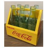 Vtg Wooden Coca Cola Carrier & Bottles