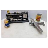 Battery Op Steam Engine Clock, Die Cast