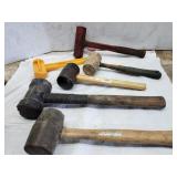Rubber & Hard Plastic Mallets, (6)