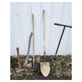Long Handled Tools, axe, hoe, sledge