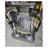 Elephant Plant Stand, Porcelain, Cracked