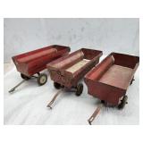 Red Farm Toy Grain Wagons (3)