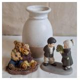 Boyds Bears Figurine, Vase & Little Love Figurine