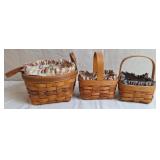 1992 Longaberger Pansy Basket & 2 Other Baskets