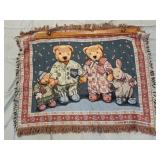 Wooden Quilt Hanger and Woven Bear Throw
