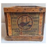 Mayflower Brand Cape Cod Cranberries Wooden Crate