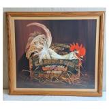 "Fine and Fancy Leghorn" Framed Print by N.A. Noel